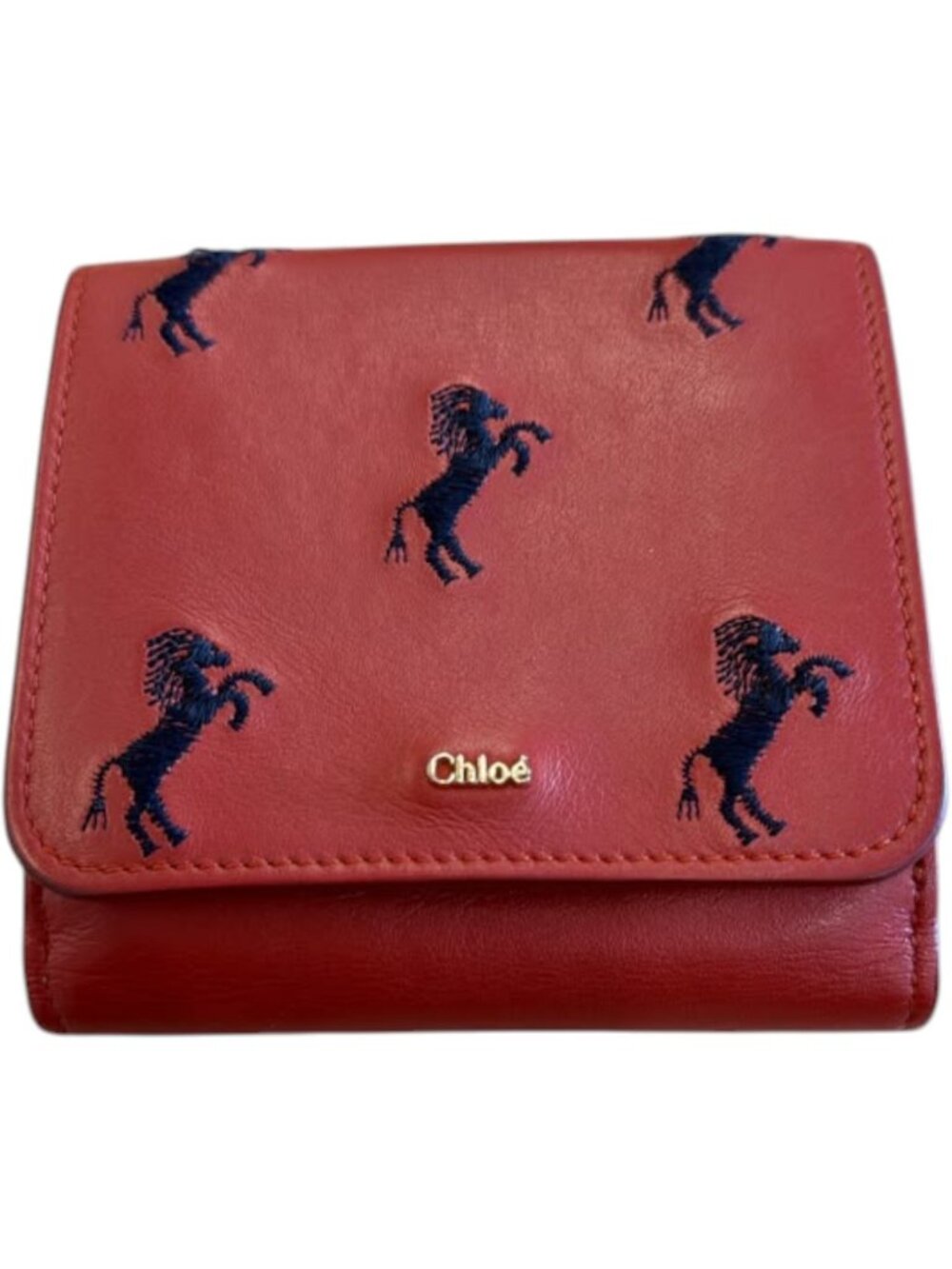 732155CR C1 Chloe Wallet Red Leather